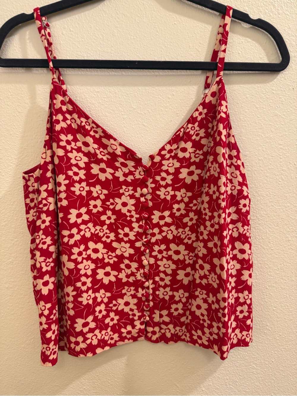 Madewell - Red Floral Button-Front Cami Top